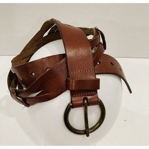 American Eagle Outfitters Leather Belt 36, 38, 40 Braided Brown Gorgeous 🔥